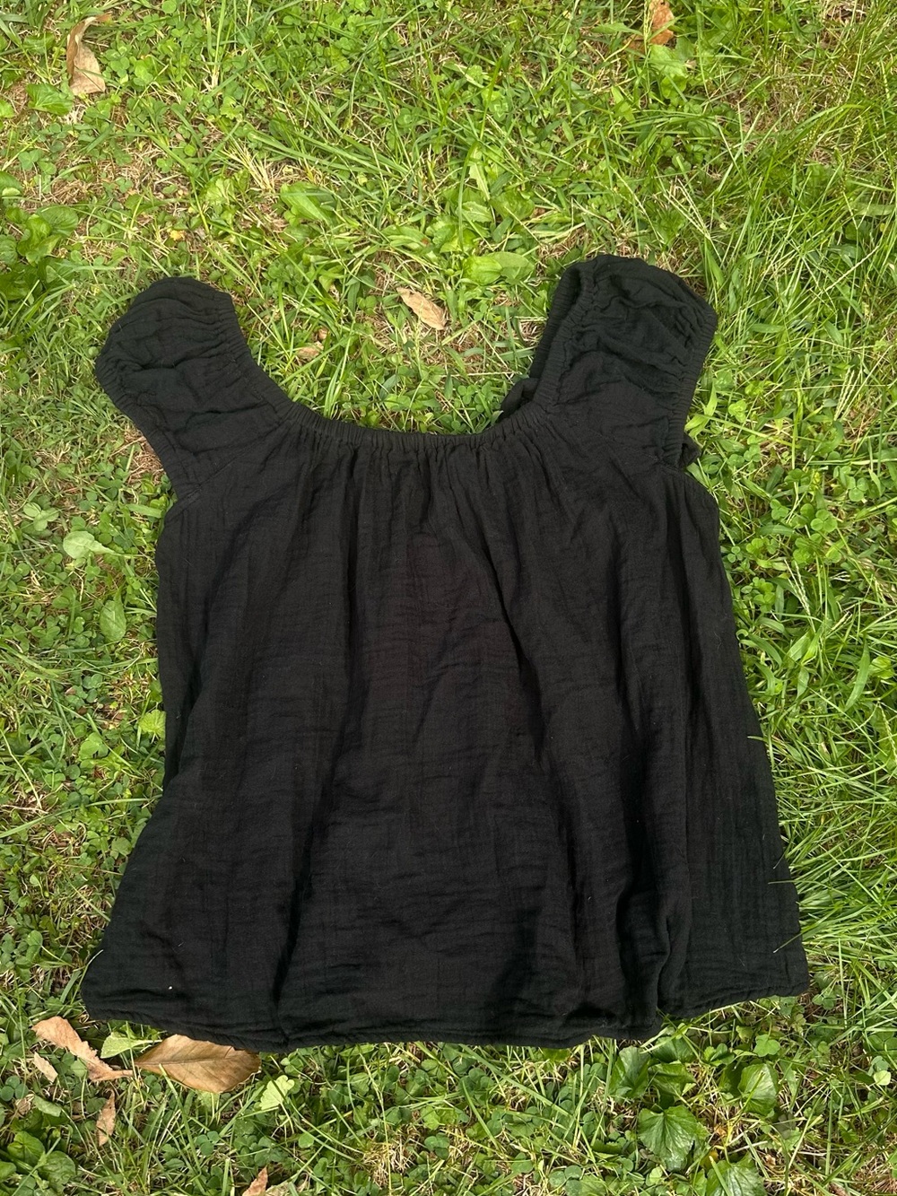 100% Cotton Black Ruffled Tie-Back Women’s Old Navy Flowy Top in Size Large